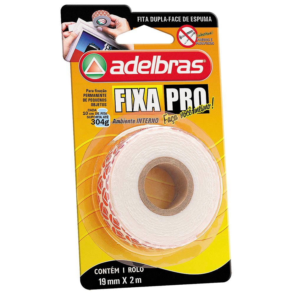 Fita Dupla Face Espuma Fixa Pro 19mmx2m Adelbras Suprinform 9306