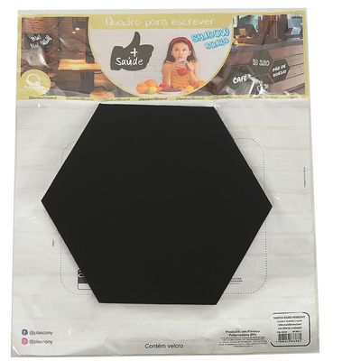 quadro-para-escrever-pp-shadow-board-velcro-Hexagono-preto-plascony