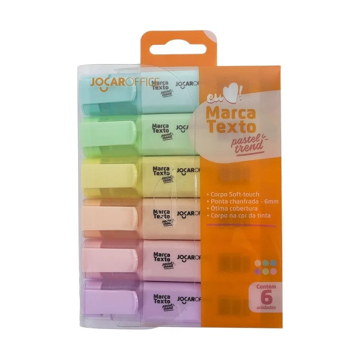 Marca Texto Pastel Trend 6 Cores Jocar Office - Suprinform