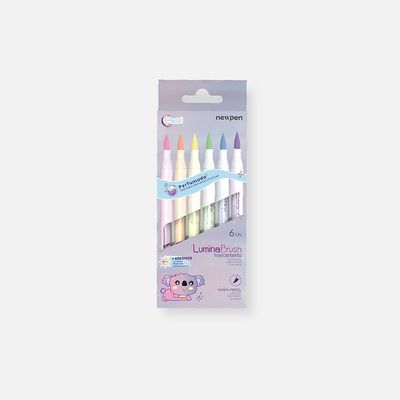 marca-texto-lumina-brush-pastel-6un-newpen