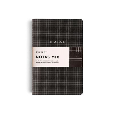 Kit-De-Revistas-Notas-Mix-14x21cm-Preto-Cicero