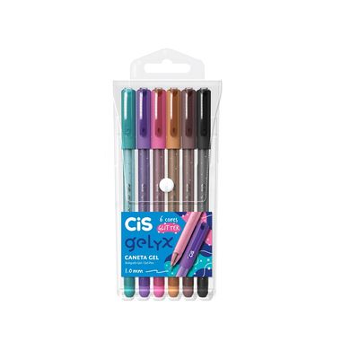 caneta-gelyx-1.0mm-6-cores-glitter-cis-